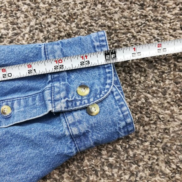 Vintage 90s Nebraska Cornhuskers Shirt Jacket Denim Graphic Sports Mens XL - Picture 7 of 9